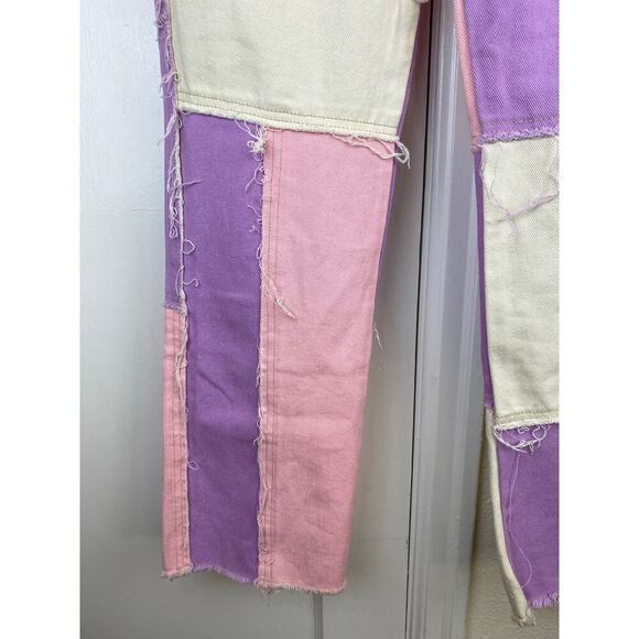 Jaded London Women's 28 Patchwork Raw Hem Boyfriend Fit Jeans - Picture 10 of 10